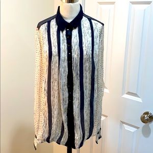 Proenza Schouler silk blend blouse sz4
